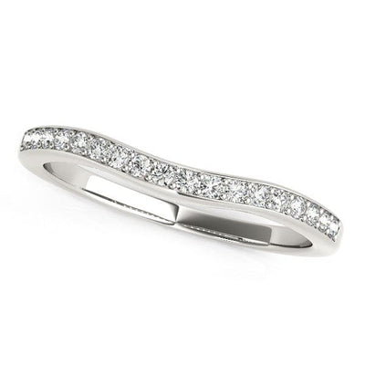 RCJ Rings 14k White Gold Curved Diamond Wedding Ring (1/4 cttw)