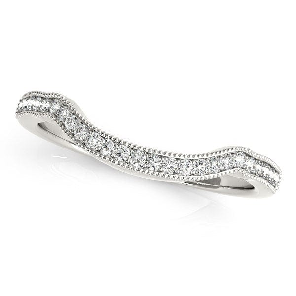 RCJ Rings 14k White Gold Curvy Style Pave Set Diamond Wedding Band (1/6 cttw)