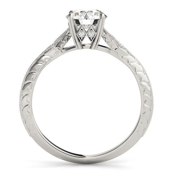RCJ Rings 14k White Gold Diamond Engagement Ring with Side Clusters (1 1/8 cttw)