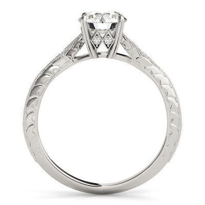 RCJ Rings 14k White Gold Diamond Engagement Ring with Side Clusters (1 1/8 cttw)