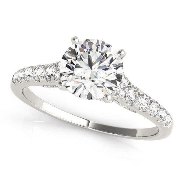 RCJ Rings 14k White Gold Diamond Engagement Ring With Single Row Band (1 3/4 cttw)