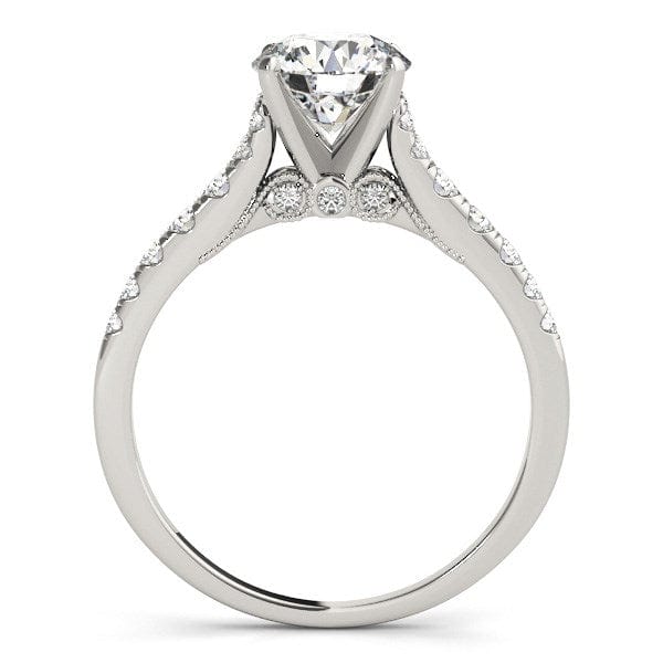 RCJ Rings 14k White Gold Diamond Engagement Ring With Single Row Band (1 3/4 cttw)