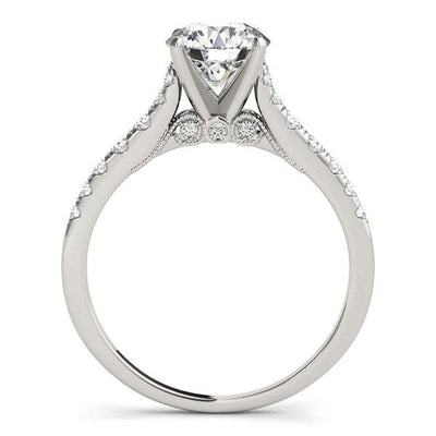 RCJ Rings 14k White Gold Diamond Engagement Ring With Single Row Band (1 3/4 cttw)