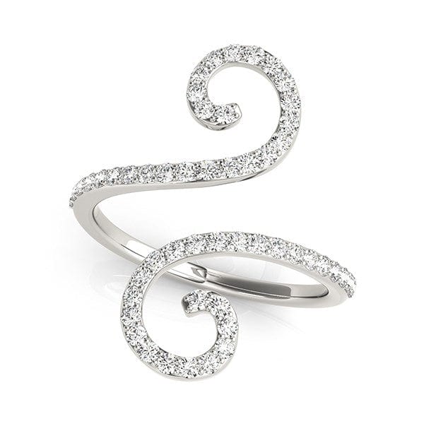 RCJ Rings 14k White Gold Diamond Open Flourish Style Ring (1/2 cttw)