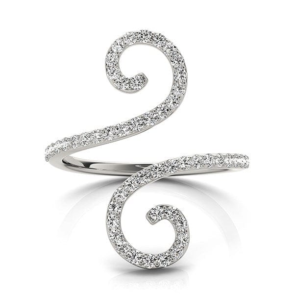 RCJ Rings 14k White Gold Diamond Open Flourish Style Ring (1/2 cttw)