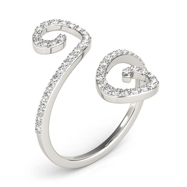 RCJ Rings 14k White Gold Diamond Open Flourish Style Ring (1/2 cttw)