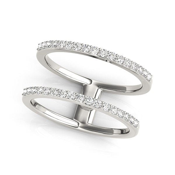 RCJ Rings 14k White Gold Dual Band Design Ring with Diamonds (1/3 cttw)