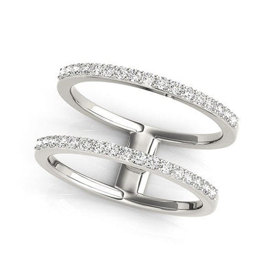RCJ Rings 14k White Gold Dual Band Design Ring with Diamonds (1/3 cttw)