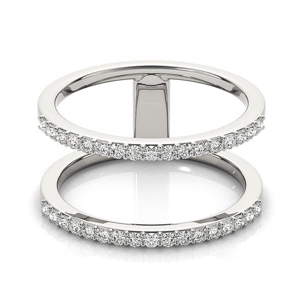RCJ Rings 14k White Gold Dual Band Design Ring with Diamonds (1/3 cttw)