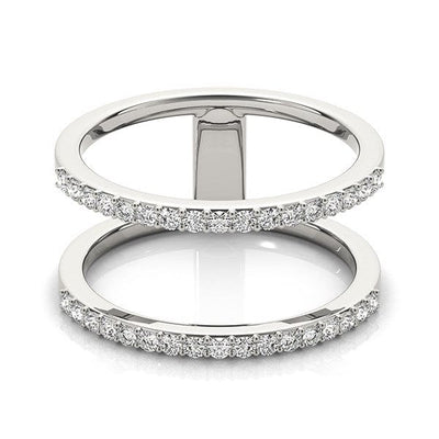 RCJ Rings 14k White Gold Dual Band Design Ring with Diamonds (1/3 cttw)