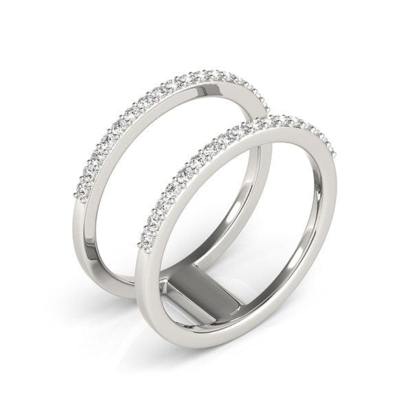 RCJ Rings 14k White Gold Dual Band Design Ring with Diamonds (1/3 cttw)