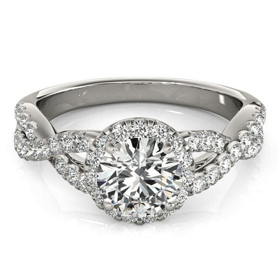 RCJ Rings 14k White Gold Entwined Split Shank Diamond Engagement Ring (1 1/2 cttw)