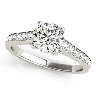 RCJ Rings 14k White Gold Graduated Single Row Diamond Engagement Ring (1 1/3 cttw)