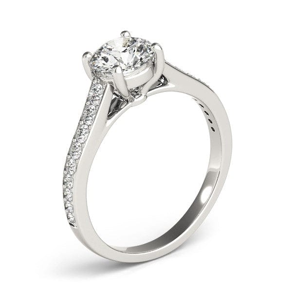 RCJ Rings 14k White Gold Graduated Single Row Diamond Engagement Ring (1 1/3 cttw)