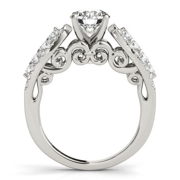 RCJ Rings 14k White Gold Multirow Shank Round Diamond Engagement Ring (1 1/2 cttw)