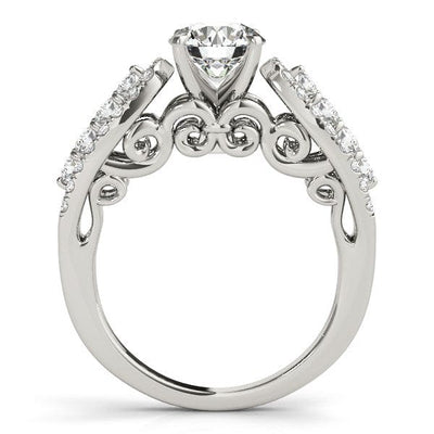 RCJ Rings 14k White Gold Multirow Shank Round Diamond Engagement Ring (1 1/2 cttw)
