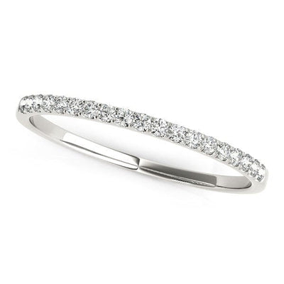 RCJ Rings 14k White Gold Pave Set Round Diamond Wedding Ring (1/8 cttw)