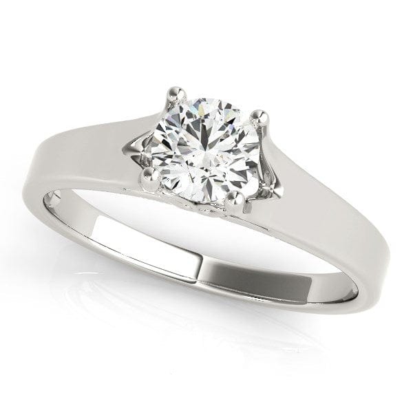 RCJ Rings 14k White Gold Prong Set Style Solitaire Diamond Engagement Ring (1/2 cttw)