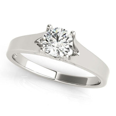 RCJ Rings 14k White Gold Prong Set Style Solitaire Diamond Engagement Ring (1/2 cttw)