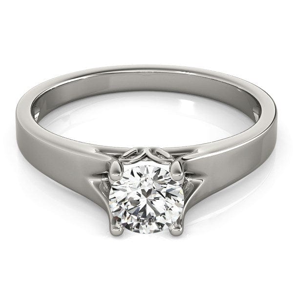 RCJ Rings 14k White Gold Prong Set Style Solitaire Diamond Engagement Ring (1/2 cttw)