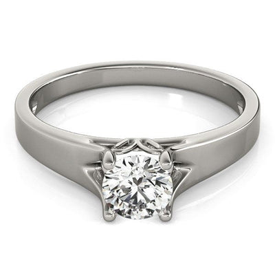RCJ Rings 14k White Gold Prong Set Style Solitaire Diamond Engagement Ring (1/2 cttw)