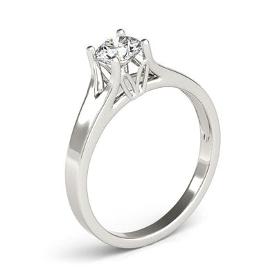 RCJ Rings 14k White Gold Prong Set Style Solitaire Diamond Engagement Ring (1/2 cttw)