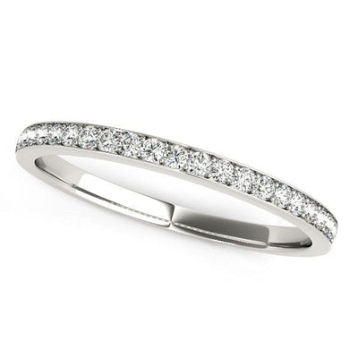 RCJ Rings 14k White Gold Prong Setting Round Diamond Wedding Band (1/5 cttw)