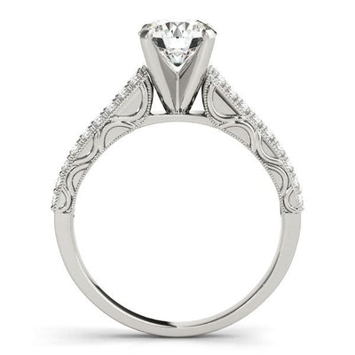RCJ Rings 14k White Gold Pronged Diamond Antique Style Engagement Ring (1 1/3 cttw)