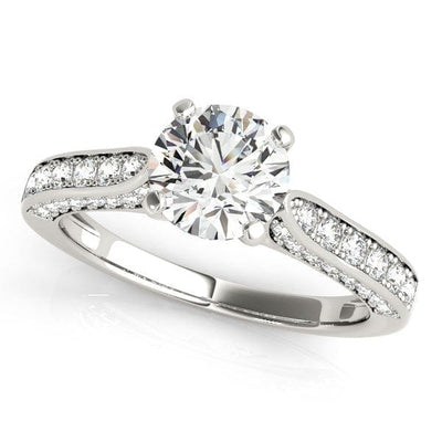 RCJ Rings 14k White Gold Round Cathedral Diamond Engagement Ring (1 1/2 cttw)