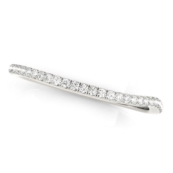 RCJ Rings 14k White Gold Slim Curved Diamond Wedding Ring (1/10 cttw)
