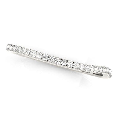 RCJ Rings 14k White Gold Slim Curved Diamond Wedding Ring (1/10 cttw)