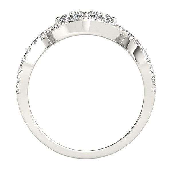 RCJ Rings 14k White Gold Split Shank Infinity Two Stone Round Diamond Ring (1/2 cttw)
