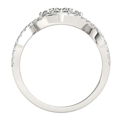 RCJ Rings 14k White Gold Split Shank Infinity Two Stone Round Diamond Ring (1/2 cttw)