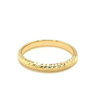 RCJ Rings 14k Yellow Gold Textured Comfort Fit Wedding Band(2.50 mm)