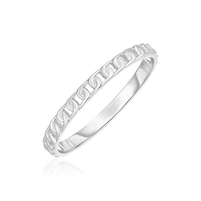 RCJ Rings 7 / White Gold 14k White Gold Ring with Bead Texture