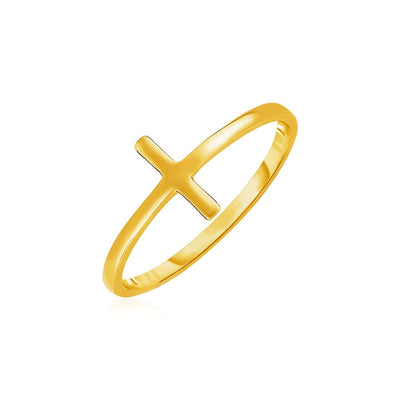 RCJ Rings 7 / Yellow Gold 14k Yellow Gold Cross Motif Ring(1.50 mm)