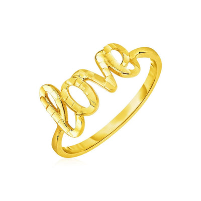 RCJ Rings 7 / Yellow Gold 14k Yellow Gold Ring with Love