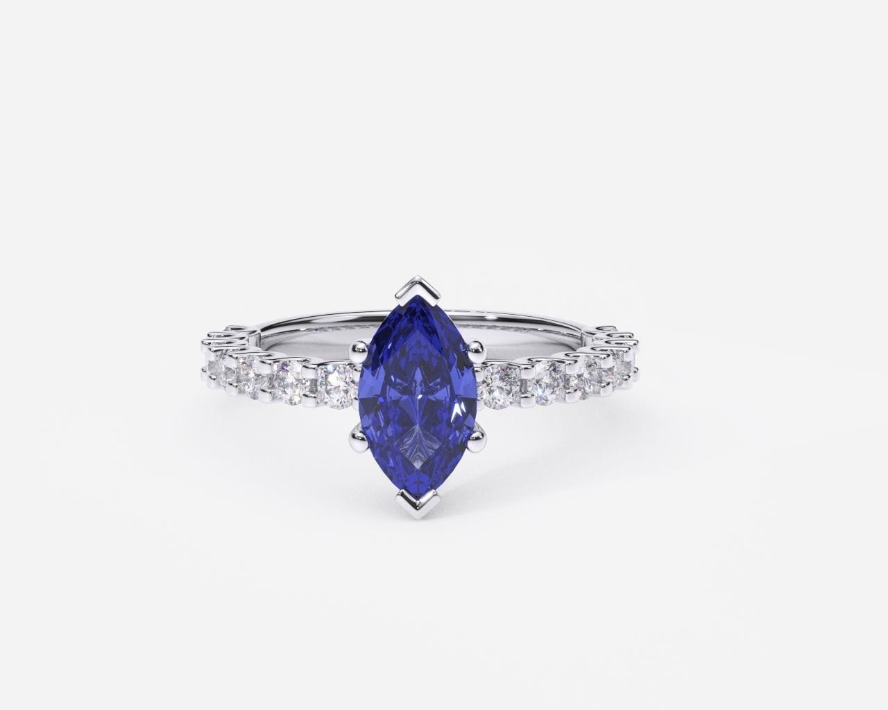 Maura Gems and Jewellery 1.05 ct sapphire ring in 18-karat white gold with diamonds G Color Si1 clarity