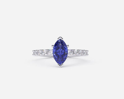 Maura Gems and Jewellery 1.05 ct sapphire ring in 18-karat white gold with diamonds G Color Si1 clarity