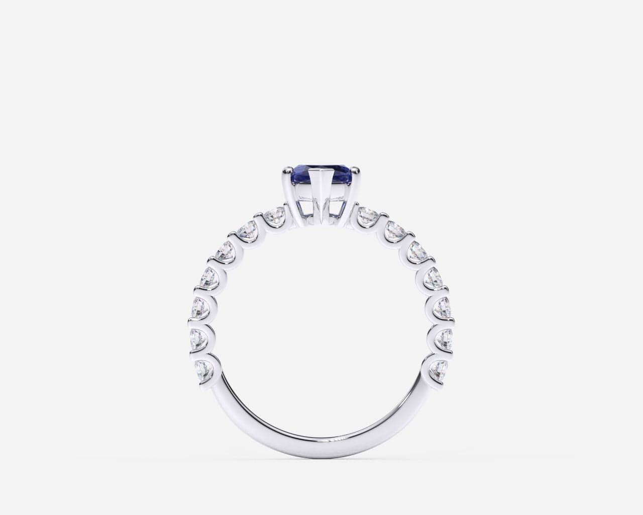 Maura Gems and Jewellery 1.05 ct sapphire ring in 18-karat white gold with diamonds G Color Si1 clarity