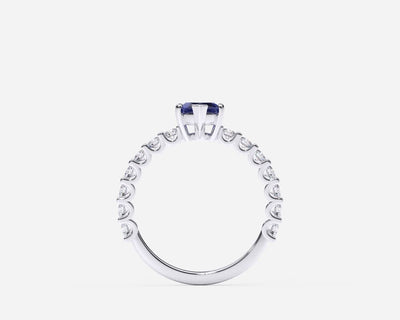 Maura Gems and Jewellery 1.05 ct sapphire ring in 18-karat white gold with diamonds G Color Si1 clarity