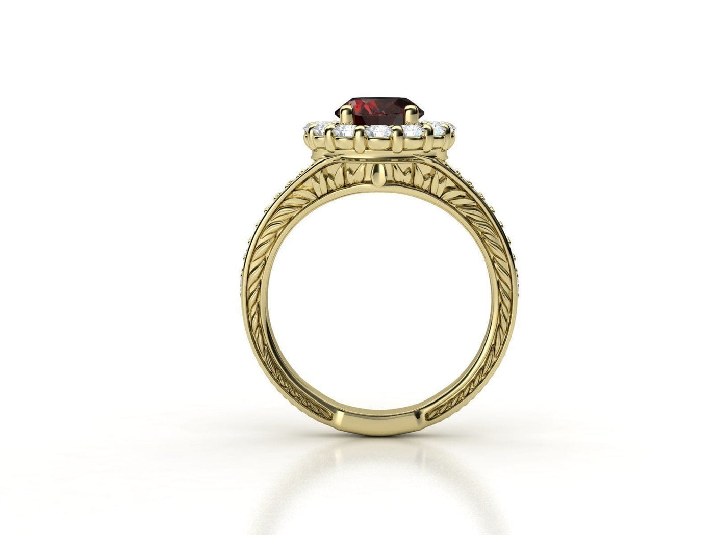 Maura Gems and Jewellery 1.25 ct Ruby Dinner ring with diamonds F color VS1 in 18k gold