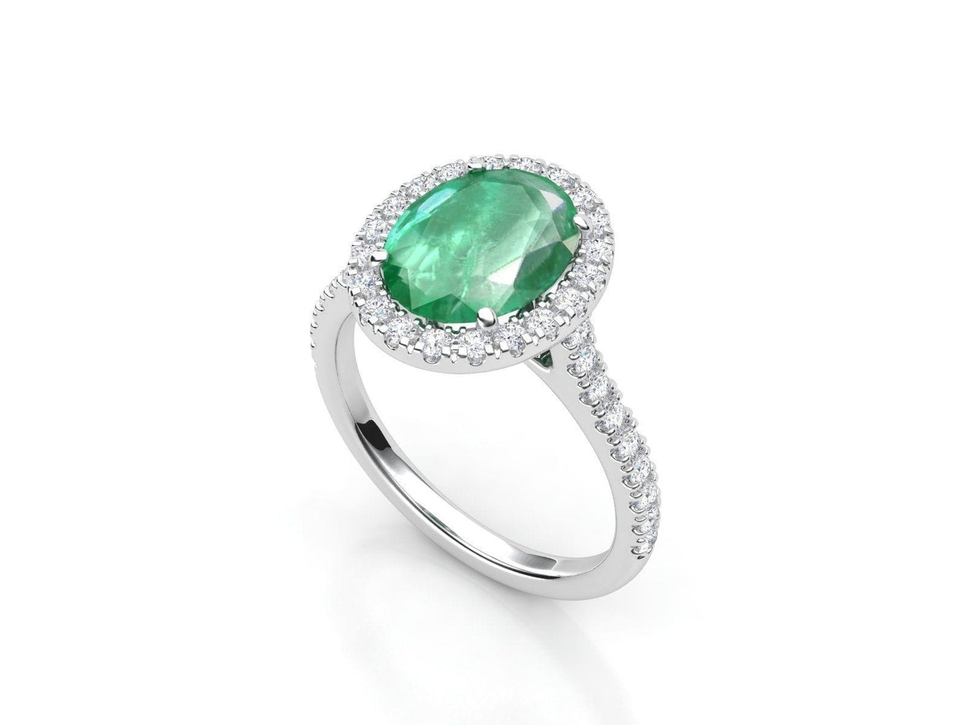 Maura Gems and Jewellery 2.49 ct Tsavorite garnet cabochon in 18-karat white gold with diamonds G Color Si1 clarity