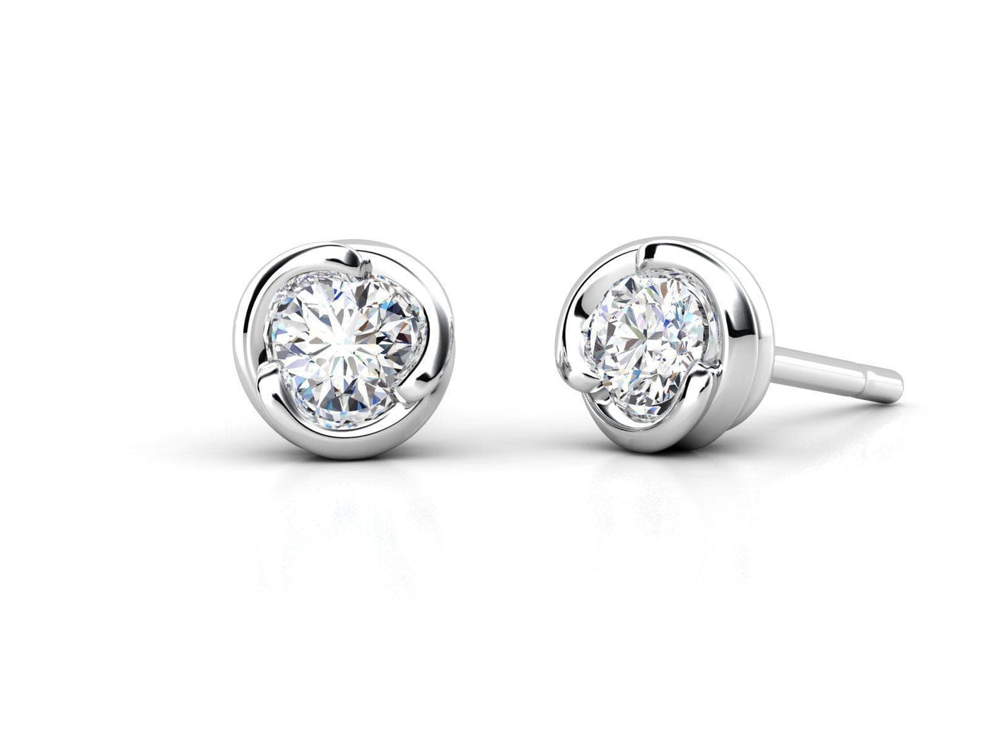 Maura Gems and Jewellery 3mm Diamond stud earrings in 18-karat white gold diamonds G Color SI1