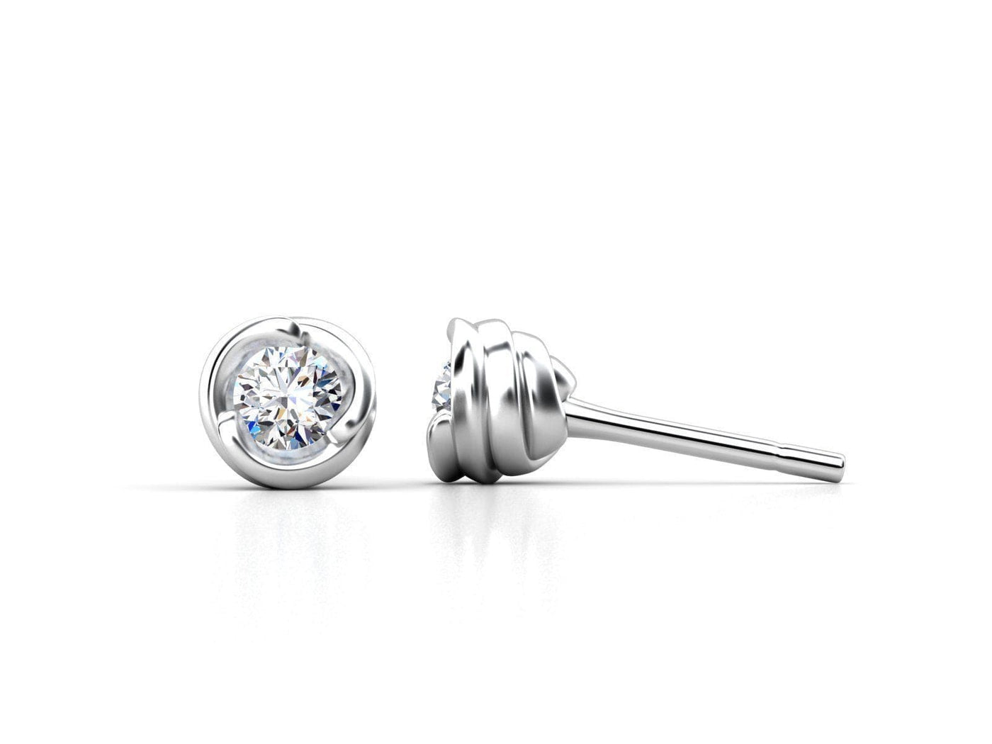 Maura Gems and Jewellery 3mm Diamond stud earrings in 18-karat white gold diamonds G Color SI1