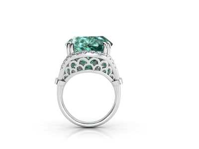 Maura Gems and Jewellery 8.55 ct Prasiolite (Green Amethyst) in 18-karat white gold with diamonds G Color Si1 clarity