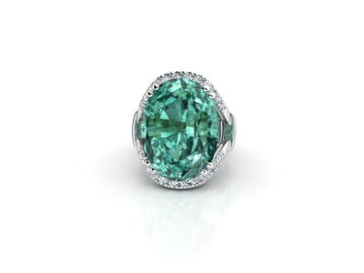 Maura Gems and Jewellery 8.55 ct Prasiolite (Green Amethyst) in 18-karat white gold with diamonds G Color Si1 clarity