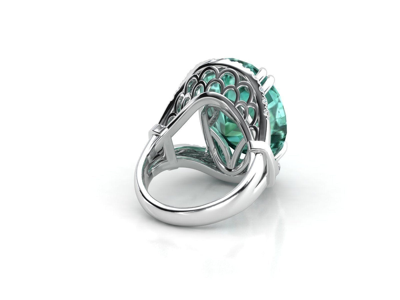 Maura Gems and Jewellery 8.55 ct Prasiolite (Green Amethyst) in 18-karat white gold with diamonds G Color Si1 clarity