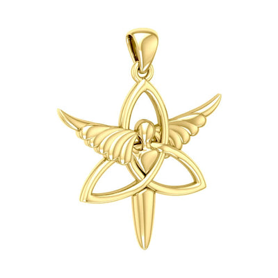 Maura Gems and Jewellery Angel Trinity Knot Solid Gold Pendant GPD3268