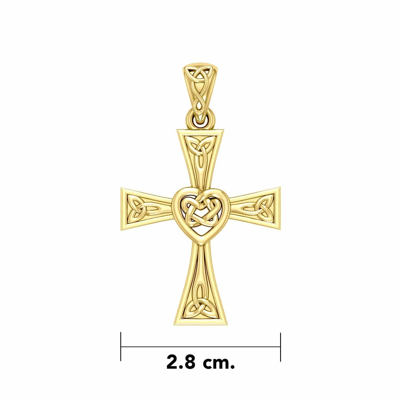 Maura Gems and Jewellery Celtic Cross with Heart 14K Solid Gold Pendant GPD5973